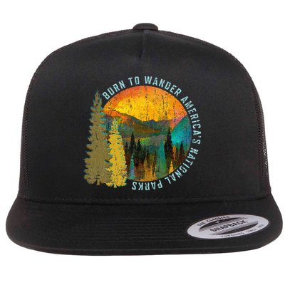 Born To Wander Americas National Parks Flatbill Hat