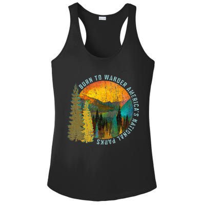 Born To Wander Americas National Parks Ladies PosiCharge Competitor Racerback Tank