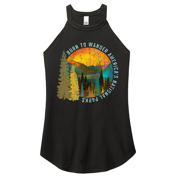 Born To Wander Americas National Parks Women's Perfect Tri Rocker Tank