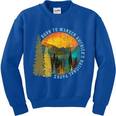 Born To Wander Americas National Parks Kids Sweatshirt