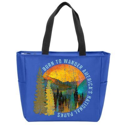 Born To Wander Americas National Parks Zip Tote Bag