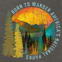 Born To Wander Americas National Parks Cotton Canvas Backpack