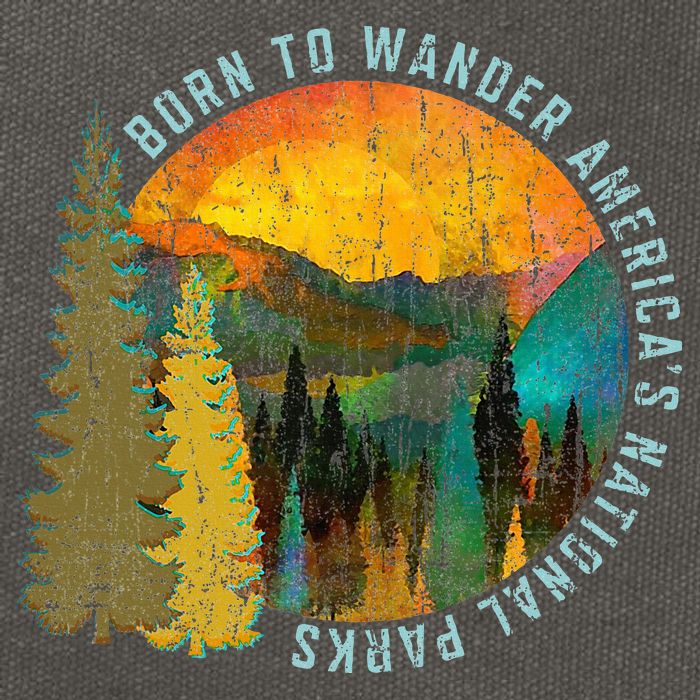 Born To Wander Americas National Parks Cotton Canvas Backpack