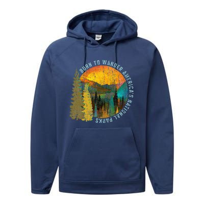 Born To Wander Americas National Parks Performance Fleece Hoodie