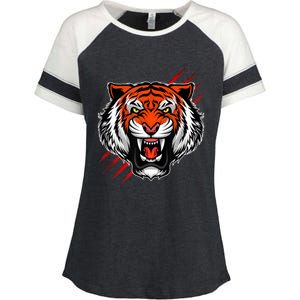 Bengal Tiger Wildlife Big Cat Enza Ladies Jersey Colorblock Tee