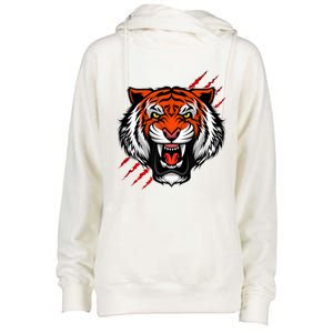 Bengal Tiger Wildlife Big Cat Womens Funnel Neck Pullover Hood