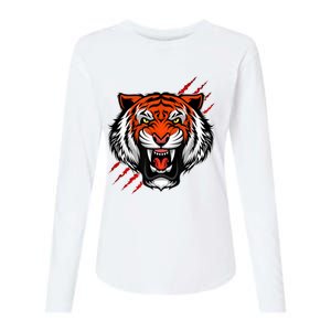 Bengal Tiger Wildlife Big Cat Womens Cotton Relaxed Long Sleeve T-Shirt