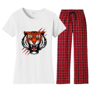 Bengal Tiger Wildlife Big Cat Women's Flannel Pajama Set