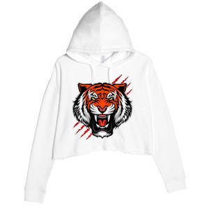 Bengal Tiger Wildlife Big Cat Crop Fleece Hoodie