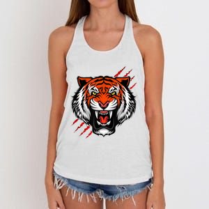 Bengal Tiger Wildlife Big Cat Women's Knotted Racerback Tank