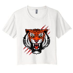 Bengal Tiger Wildlife Big Cat Women's Crop Top Tee