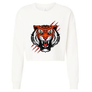 Bengal Tiger Wildlife Big Cat Cropped Pullover Crew