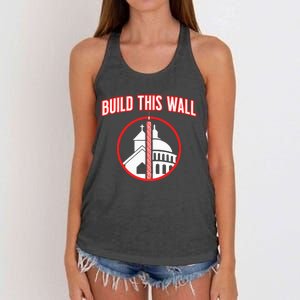 Build This Wall Separation Of Church And State Women's Knotted Racerback Tank