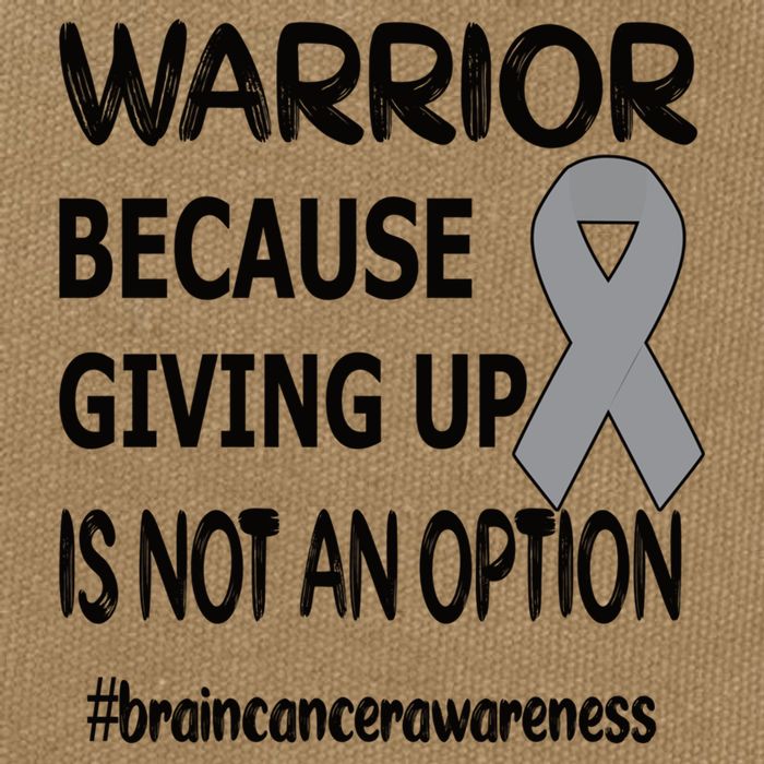 Brain Tumor Warrior Brain Cancer Awareness Ribbon Gift Cotton Canvas Backpack
