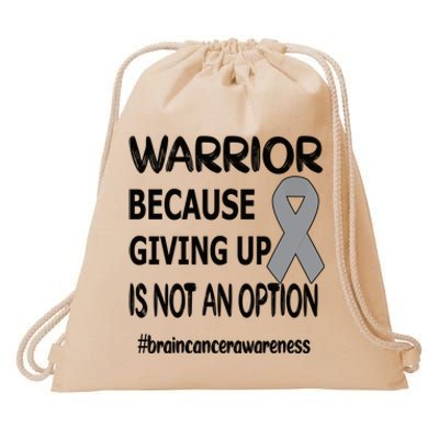 Brain Tumor Warrior Brain Cancer Awareness Ribbon Gift Drawstring Bag