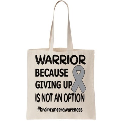 Brain Tumor Warrior Brain Cancer Awareness Ribbon Gift Tote Bag