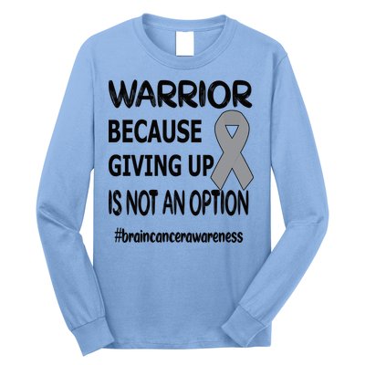 Brain Tumor Warrior Brain Cancer Awareness Ribbon Gift Long Sleeve Shirt