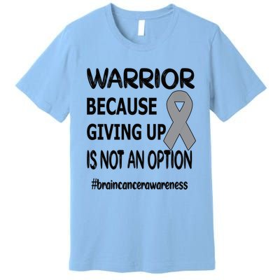 Brain Tumor Warrior Brain Cancer Awareness Ribbon Gift Premium T-Shirt