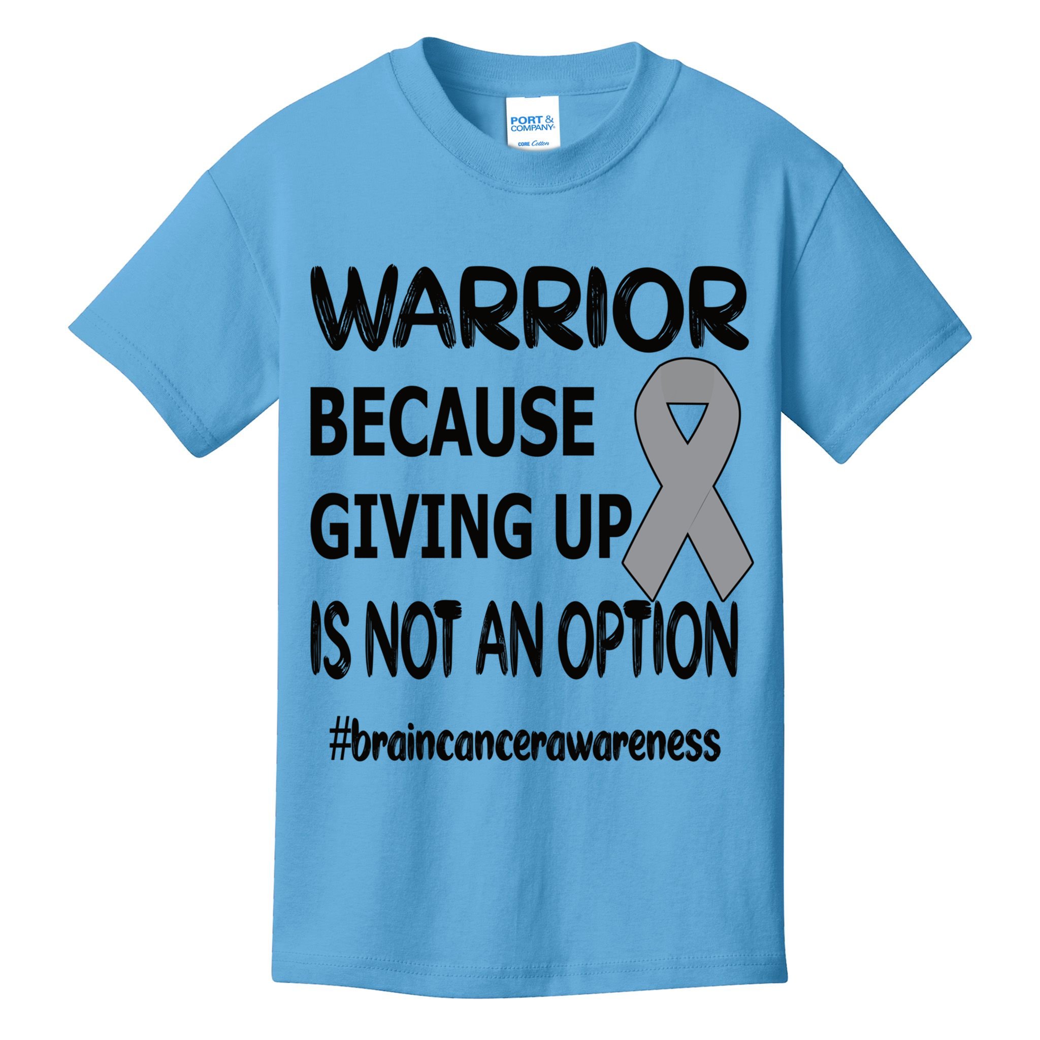 Brain Tumor Warrior Brain Cancer Awareness Ribbon Gift Kids T-Shirt
