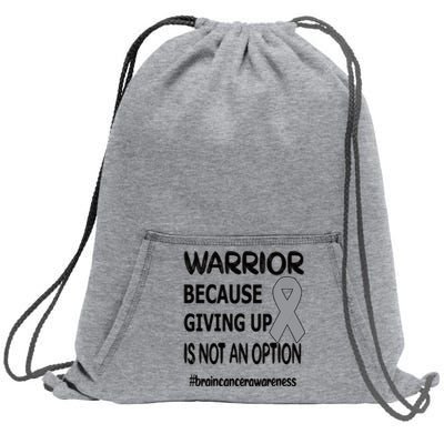 Brain Tumor Warrior Brain Cancer Awareness Ribbon Gift Sweatshirt Cinch Pack Bag