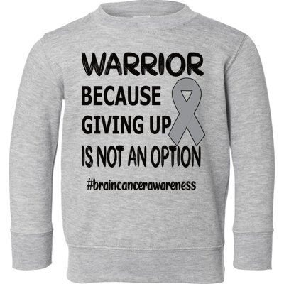 Brain Tumor Warrior Brain Cancer Awareness Ribbon Gift Toddler Sweatshirt