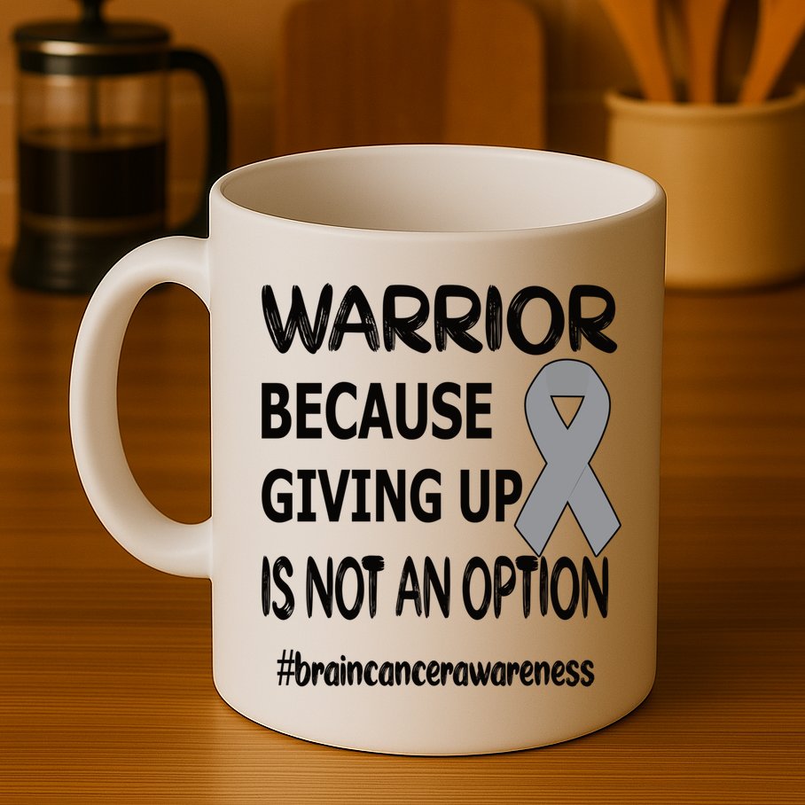 Brain Tumor Warrior Brain Cancer Awareness Ribbon Gift Mug