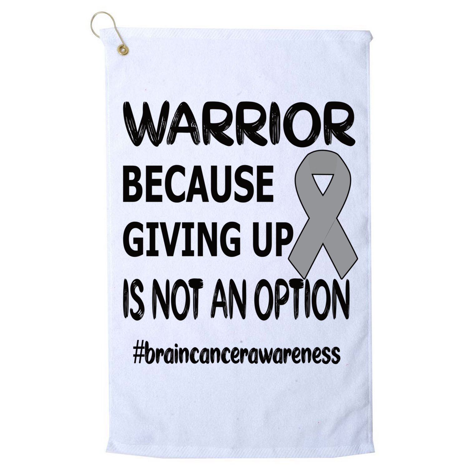 Brain Tumor Warrior Brain Cancer Awareness Ribbon Gift Golf Towel