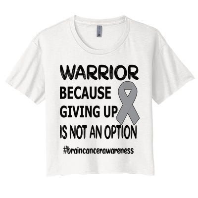 Brain Tumor Warrior Brain Cancer Awareness Ribbon Gift Crop Top