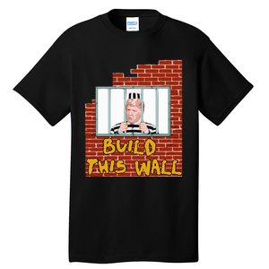 Build This Wall Lock Him Up Anti Trump Impeachment 45 Tall T-Shirt