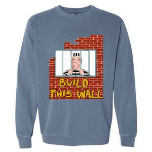 Build This Wall Lock Him Up Anti Trump Impeachment 45 Garment-Dyed Sweatshirt