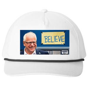 Believe Tim Walz Snapback Five-Panel Rope Hat