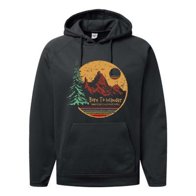 Born To Wander Americas National Parks Performance Fleece Hoodie