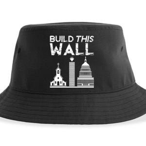 Build This Wall Separation Of Church And State Usa Sustainable Bucket Hat