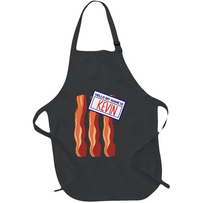 Bacon T With Name Badge Hello My Name Is Kevin Full-Length Apron With Pockets