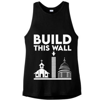 Build This Wall Separation Of Church And State Ladies PosiCharge Tri-Blend Wicking Tank