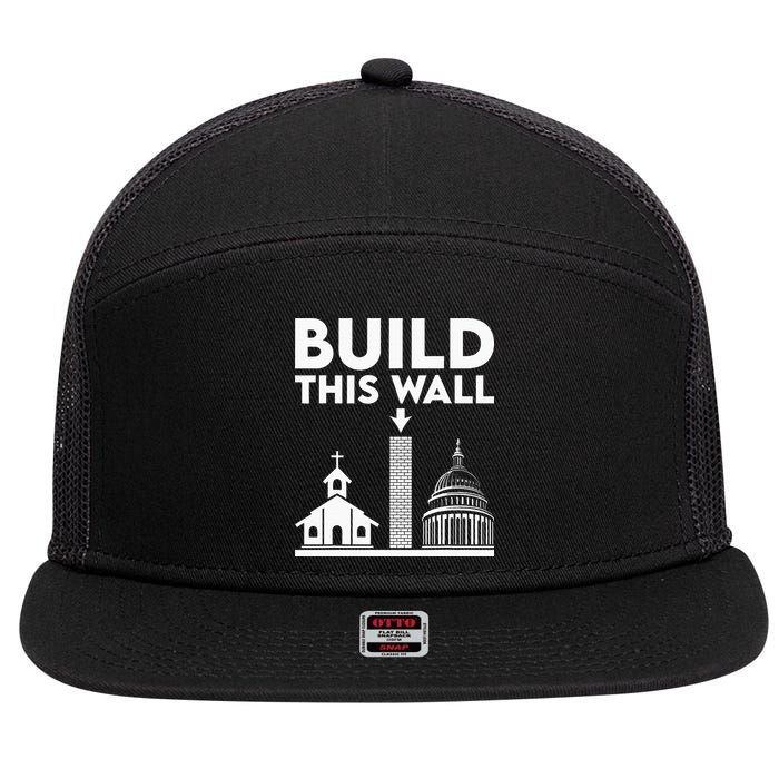 Build This Wall Separation Of Church And State 7 Panel Mesh Trucker Snapback Hat