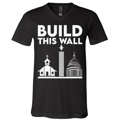 Build This Wall Separation Of Church And State V-Neck T-Shirt
