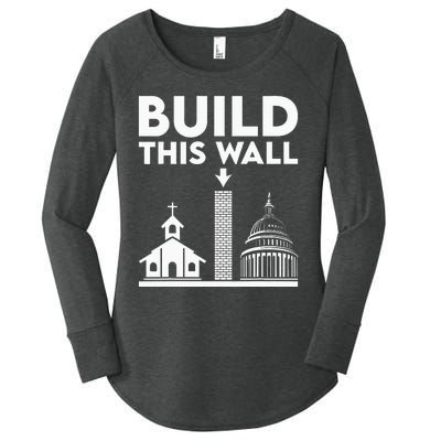 Build This Wall Separation Of Church And State Women's Perfect Tri Tunic Long Sleeve Shirt