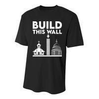 Build This Wall Separation Of Church And State Youth Performance Sprint T-Shirt