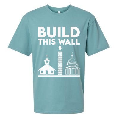 Build This Wall Separation Of Church And State Sueded Cloud Jersey T-Shirt