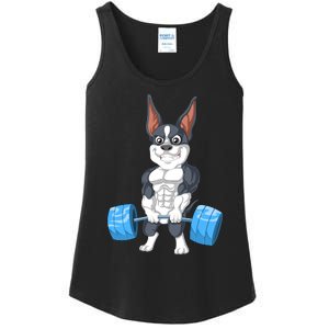 Boston Terrier Weightlifting Ladies Essential Tank