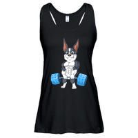 Boston Terrier Weightlifting Ladies Essential Flowy Tank