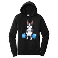 Boston Terrier Weightlifting Women's Pullover Hoodie