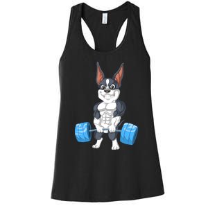 Boston Terrier Weightlifting Women's Racerback Tank