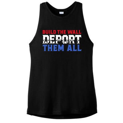 Build The Wall Deport Them All Ladies PosiCharge Tri-Blend Wicking Tank