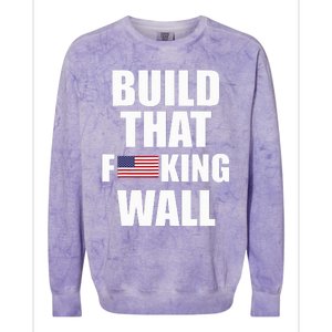 Build The Wall Donald Trump Rally Colorblast Crewneck Sweatshirt