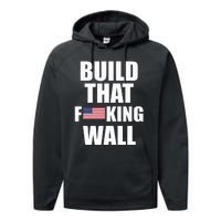 Build The Wall Donald Trump Rally Performance Fleece Hoodie