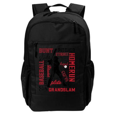 Baseball Typography Word Art Boys Vintage Player Batter Backpack