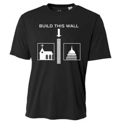 Build This Wall Ironic Separate Church And State Funny Cooling Performance Crew T-Shirt