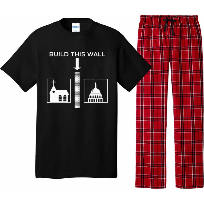 Build This Wall Ironic Separate Church And State Funny Pajama Set